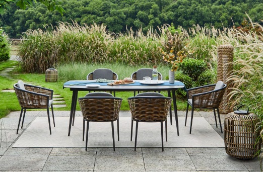 Musses Rattan/D7 Dining Set Anthracite