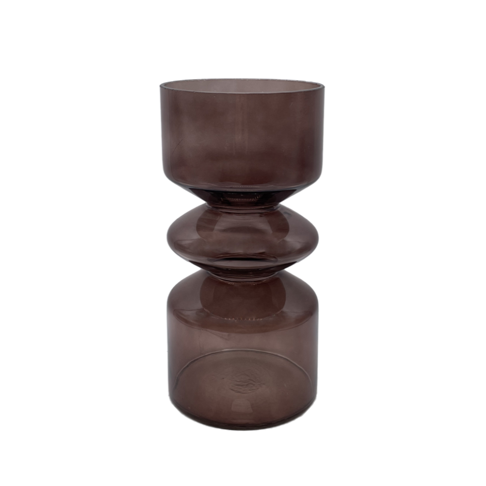 CULTURE ΒΑΖΟ 14x14x26cm ΓΥΑΛΙ ΚΑΦΕ