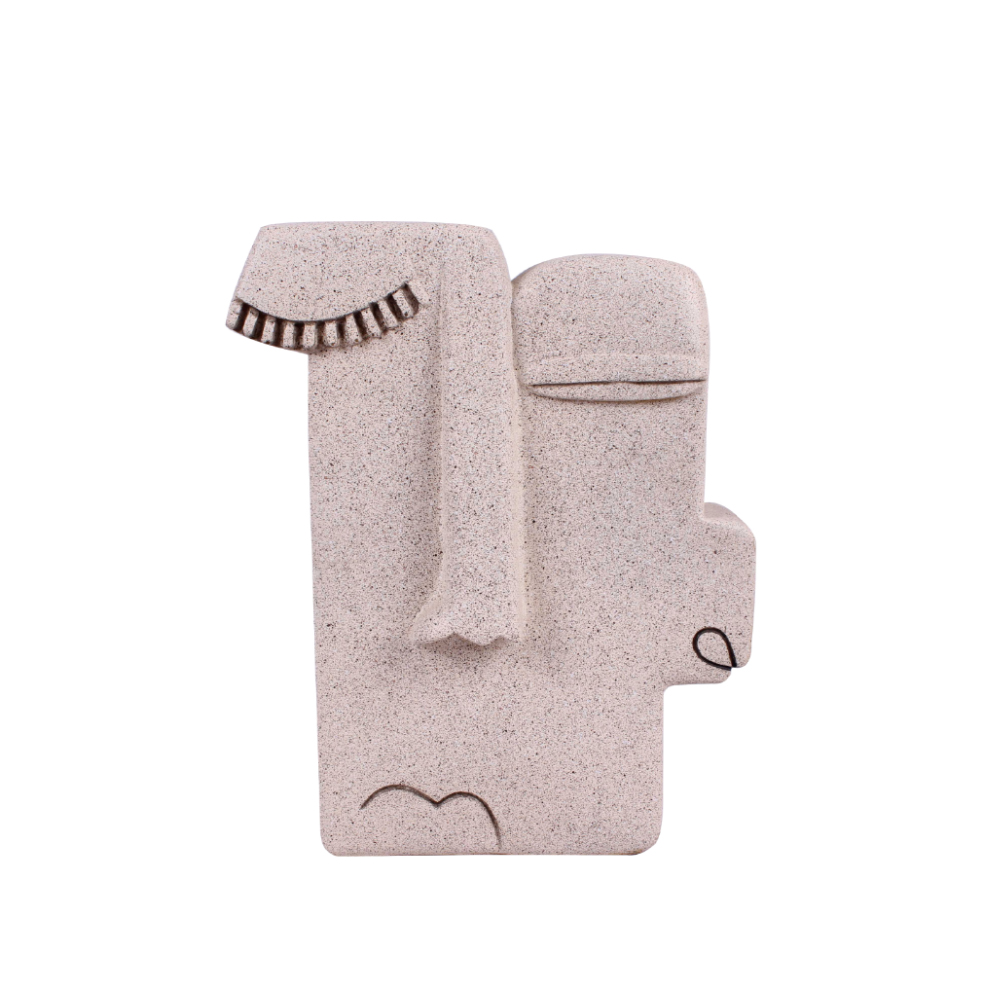 KUVAUS 3 ΔΙΑΚΟΣΜΗΤΙΚΟ ΠΡΟΣΩΠΟ 18x7x22cm POLYRESIN ΜΠΕΖ