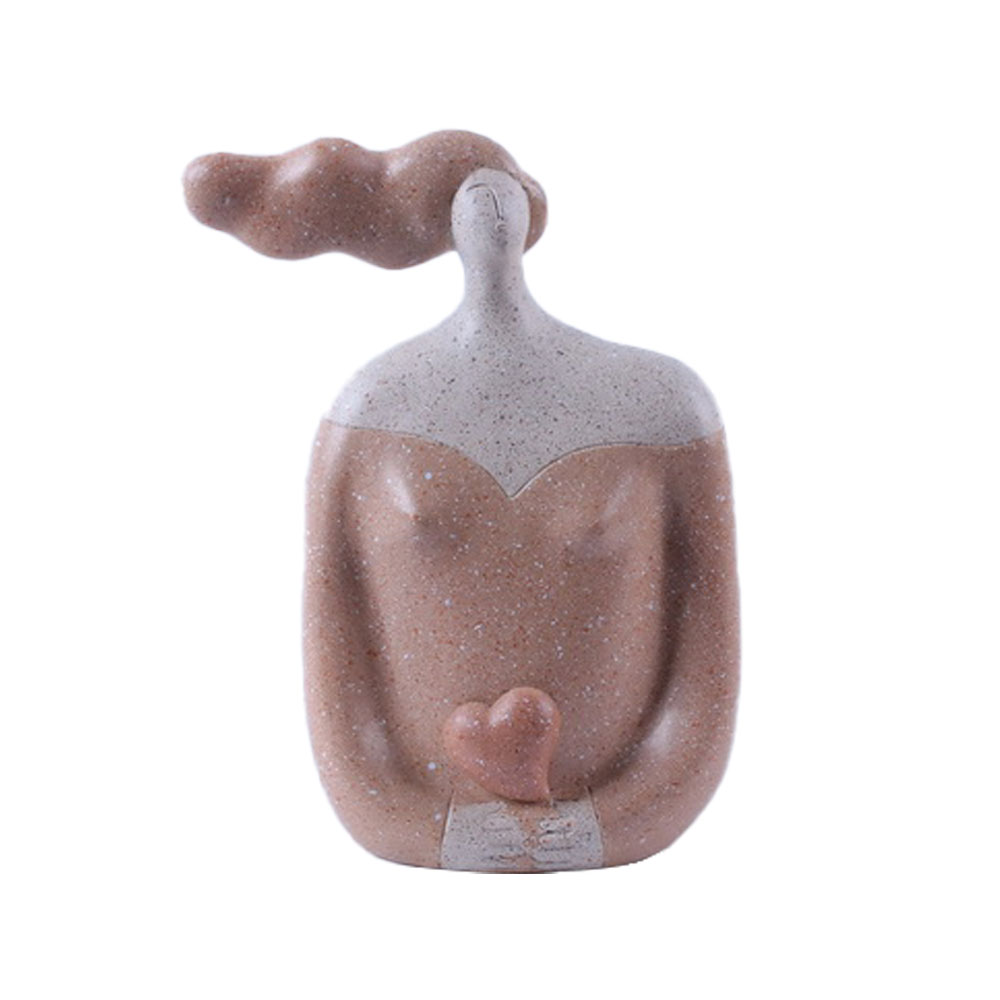 CHEVEU PINK 1 ΔΙΑΚΟΣΜΗΤΙΚΗ ΦΙΓΟΥΡΑ 17x8x21cm POLYRESIN TERRACOTTA ΓΚΡΙ