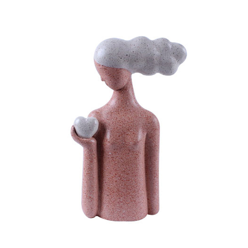 CHEVEU PINK 2 ΔΙΑΚΟΣΜΗΤΙΚΗ ΦΙΓΟΥΡΑ 16x7x29cm POLYRESIN TERRACOTTA ΓΚΡΙ