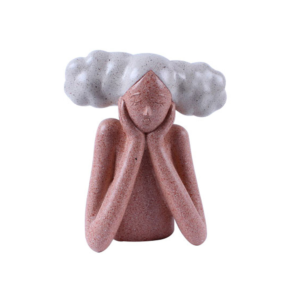 CHEVEU PINK 3 ΔΙΑΚΟΣΜΗΤΙΚΗ ΦΙΓΟΥΡΑ 19x10x21cm POLYRESIN TERRACOTTA ΓΚΡΙ