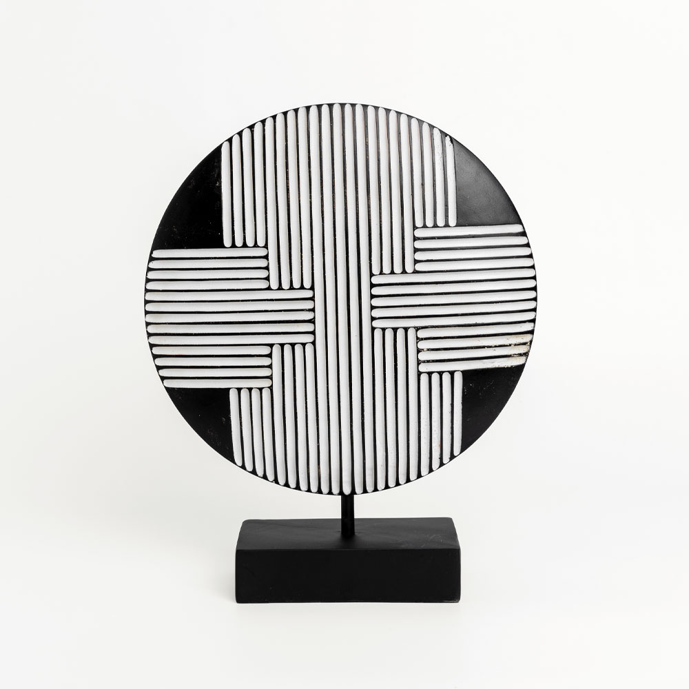 RANDER ΔΙΑΚΟΣΜΗΤΙΚΟ TOTEM 25x7x30cm POLYRESIN ΜΑΥΡΟ ΛΕΥΚΟ