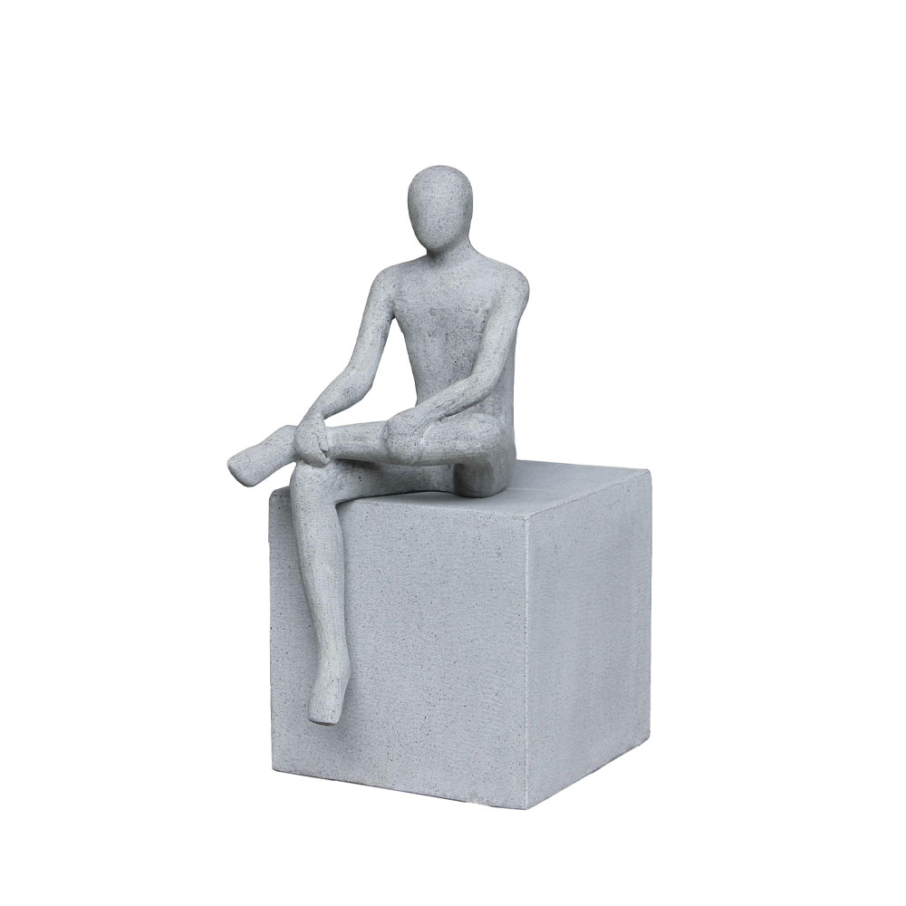 RELAXING MAN ΔΙΑΚΟΣΜΗΤΙΚΗ ΦΙΓΟΥΡΑ 26x26x52cm ΤΕΧΝΗΤΗ ΠΕΤΡΑ ΓΚΡΙ