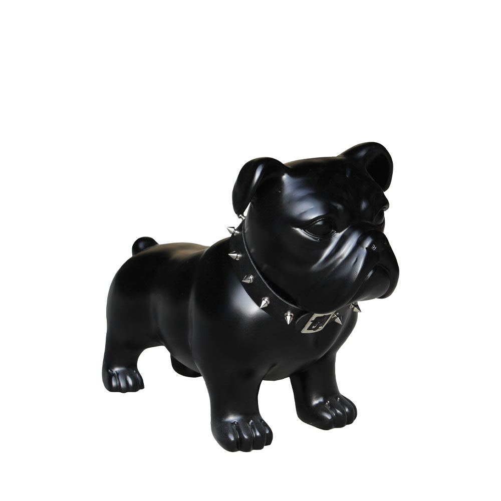 SPIKEY ΔΙΑΚΟΣΜΗΤΙΚΟ ΣΚΥΛΟΣ 37x18x29cm ΤΕΧΝΗΤΗ ΠΕΤΡΑ ΜΑΥΡΟ ΜΑΤ