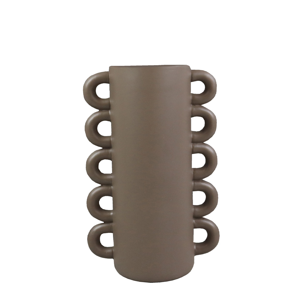 THYRA ΒΑΖΟ 16x10x25cm POLYRESIN ΓΚΡΙ