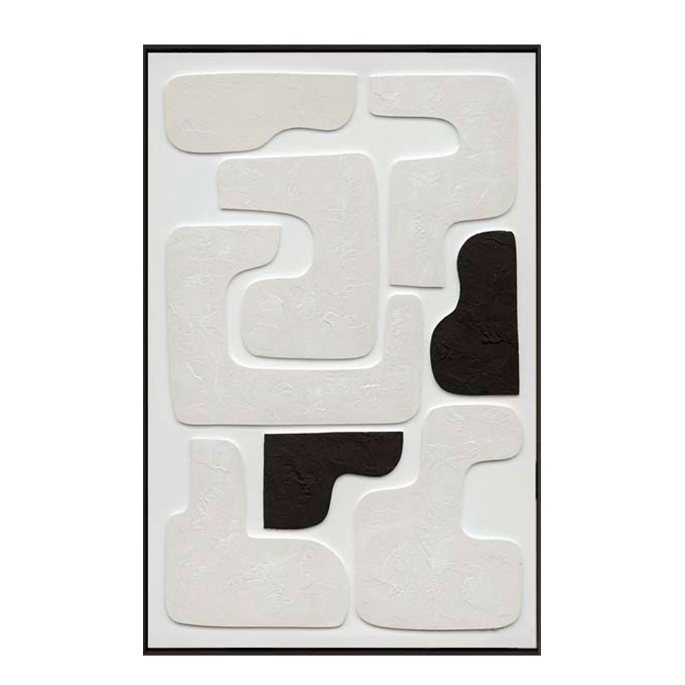 RENVO ΠΙΝΑΚΑΣ ΔΙΑΚΟΣΜΗΣΗΣ 80x120x5cm ΚΑΜΒΑΣ ΛΕΥΚΟ ΜΑΥΡΟ ΞΥΛΟ ΜΑΥΡΟ