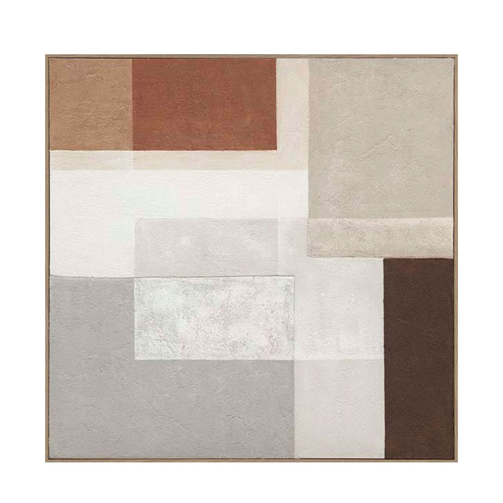 RAGNA SQUARE ΠΙΝΑΚΑΣ ΔΙΑΚΟΣΜΗΣΗΣ 100x100x5cm ΚΑΜΒΑΣ ΠΟΛΥΧΡΩΜΟ ΞΥΛΟ ΦΥΣΙΚΟ