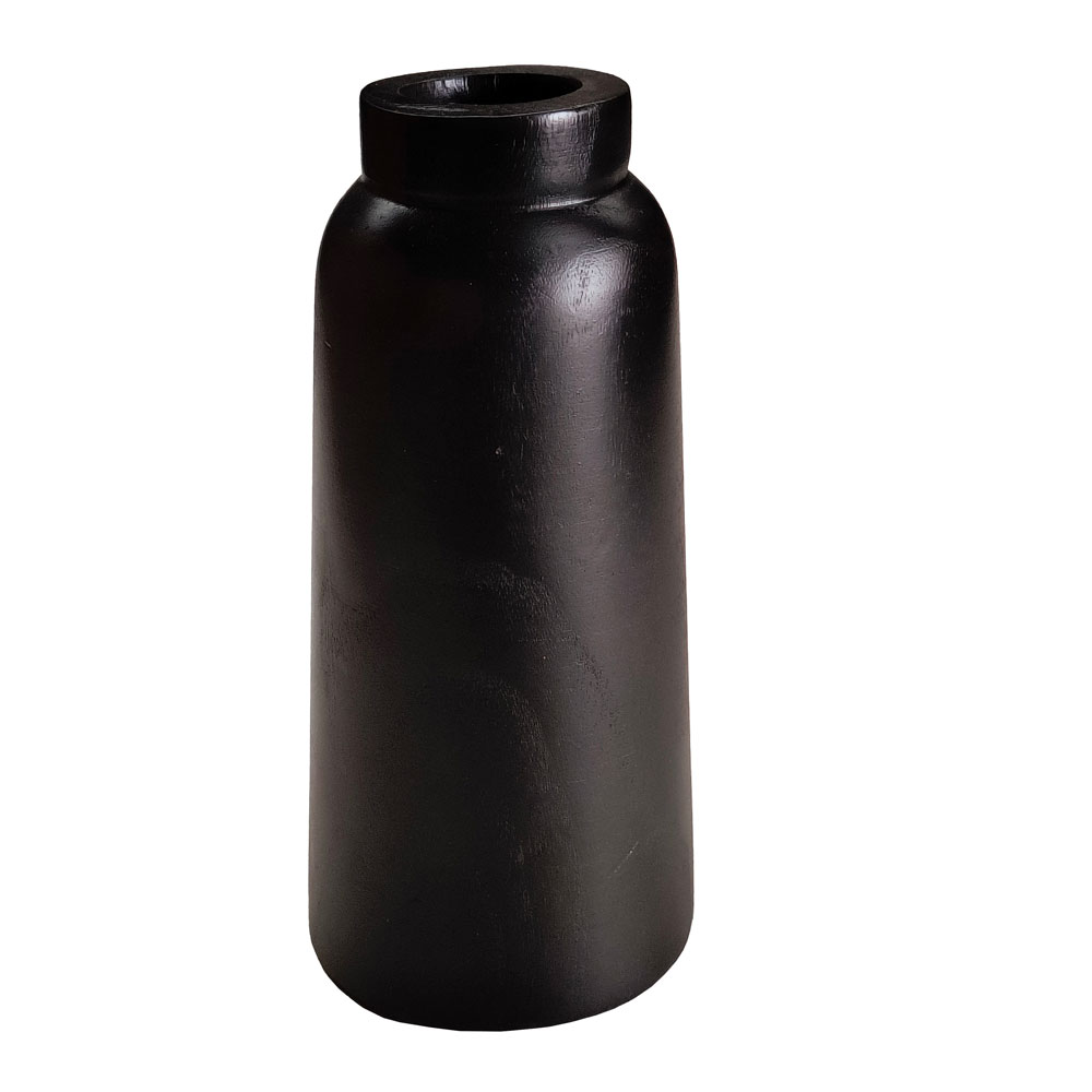 NUBIA ΒΑΖΟ 14x14x30cm ΞΥΛΟ ΜΑΥΡΟ