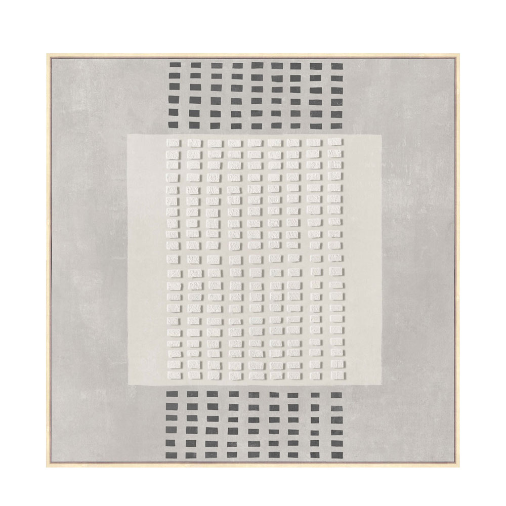 FRAMED DREAM ΠΙΝΑΚΑΣ ΔΙΑΚΟΣΜΗΤΙΚΟΣ ΜΕ ΚΟΡΝΙΖΑ 80x80x4cm ΚΑΜΒΑΣ ΓΚΡΙ ΑΝΟΙΧΤΟ ΜΠΕΖ ΞΥΛΟ