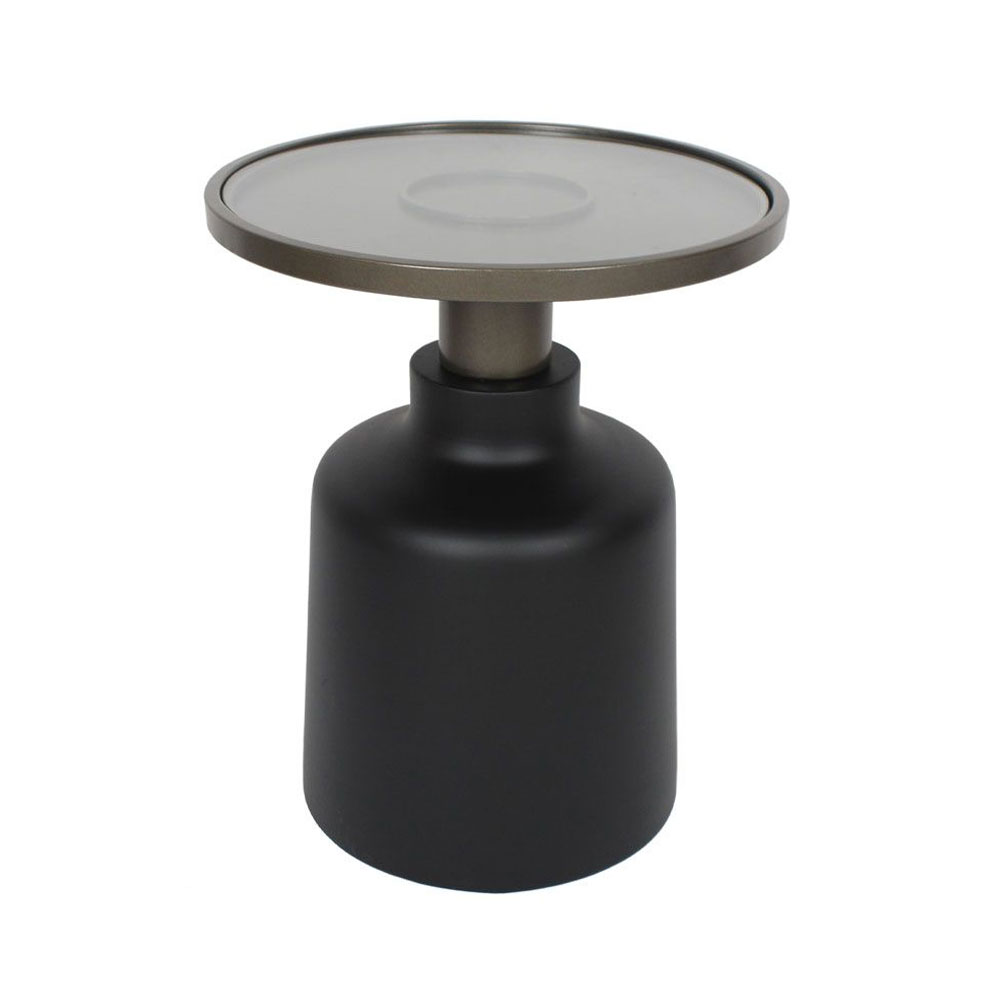BOW SIDE TABLE ΜΑΥΡΟ BRONZE 45x45x55cm