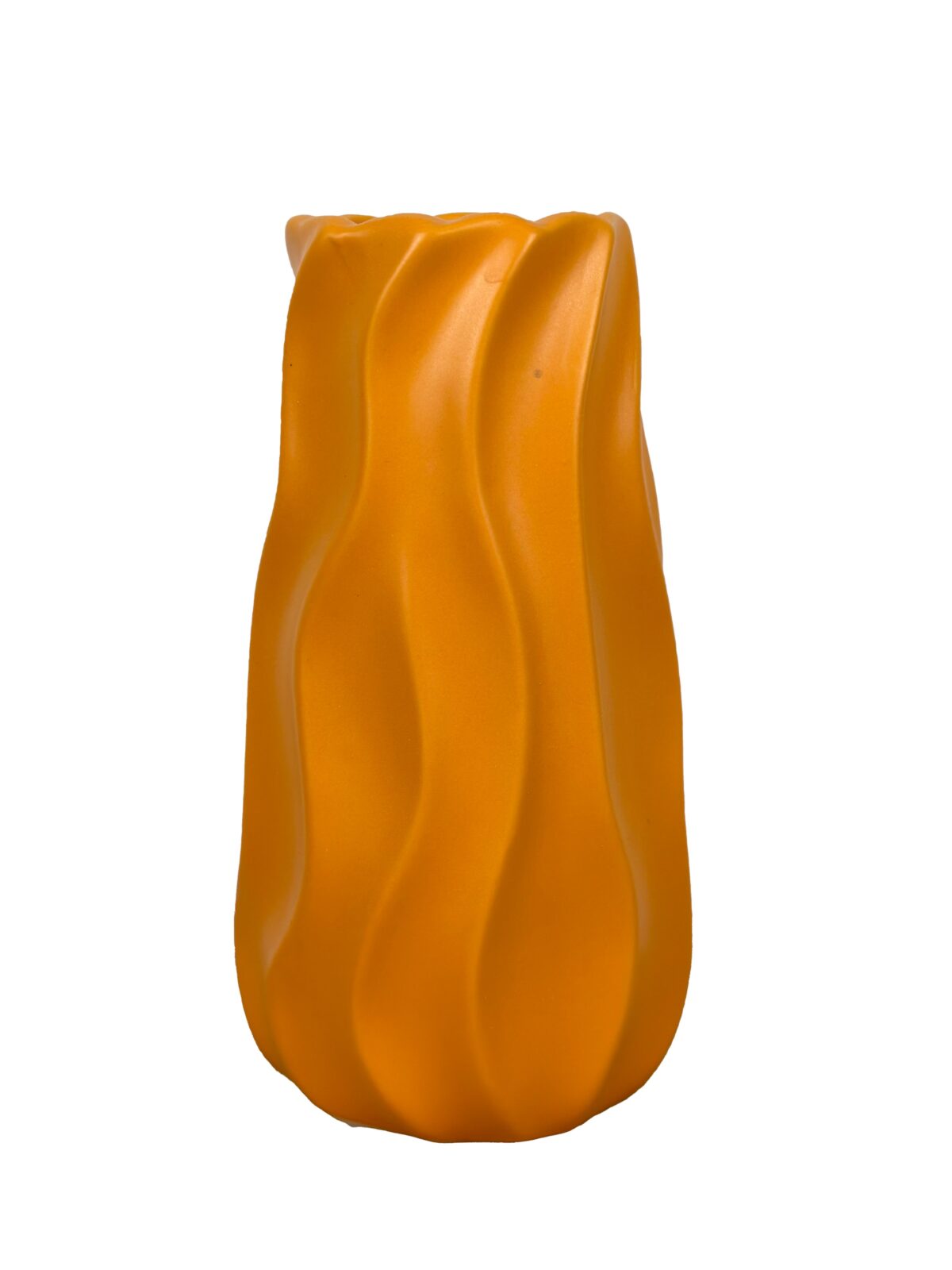Κεραμικό Βάζο Κυματιστό Φ 10Χ28,5 cm Πορτοκαλί - Image 1