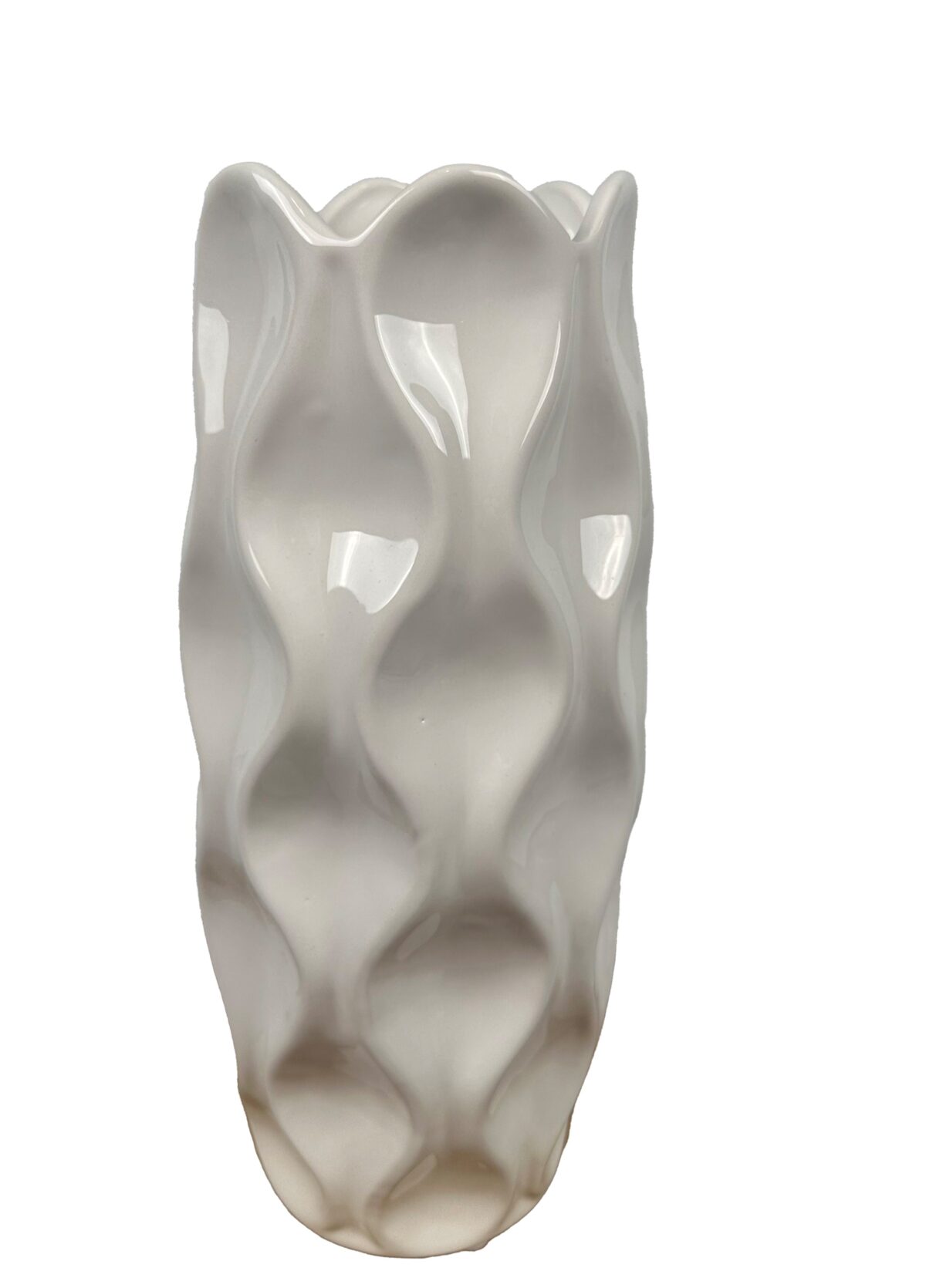 Κεραμικό Βάζο Στρογγυλό Φ 10,5Χ30 cm Λευκό - Image 1