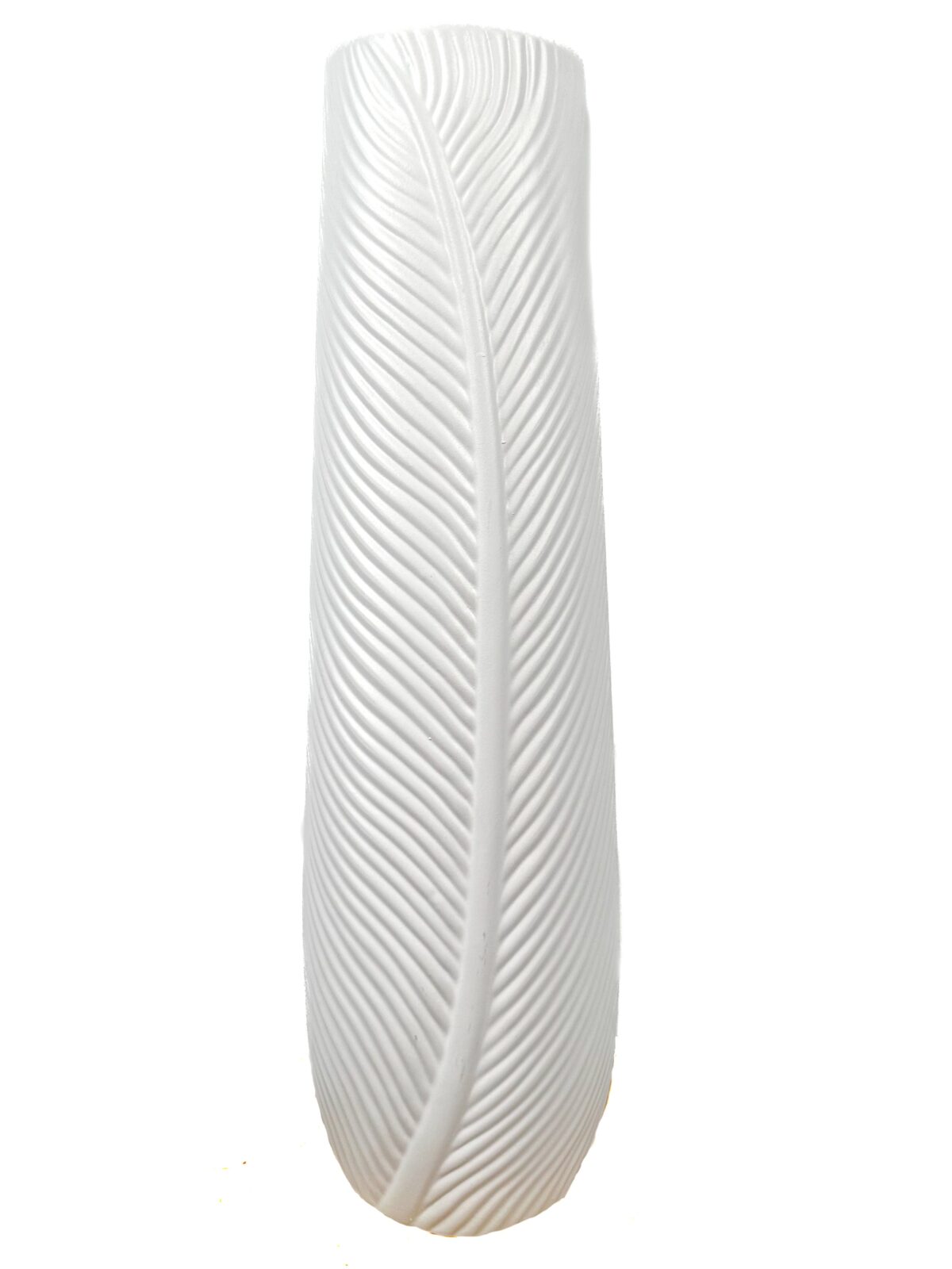 Κεραμικό Βάζο 11.5Χ58 cm Λευκό Φύλλο - Image 1