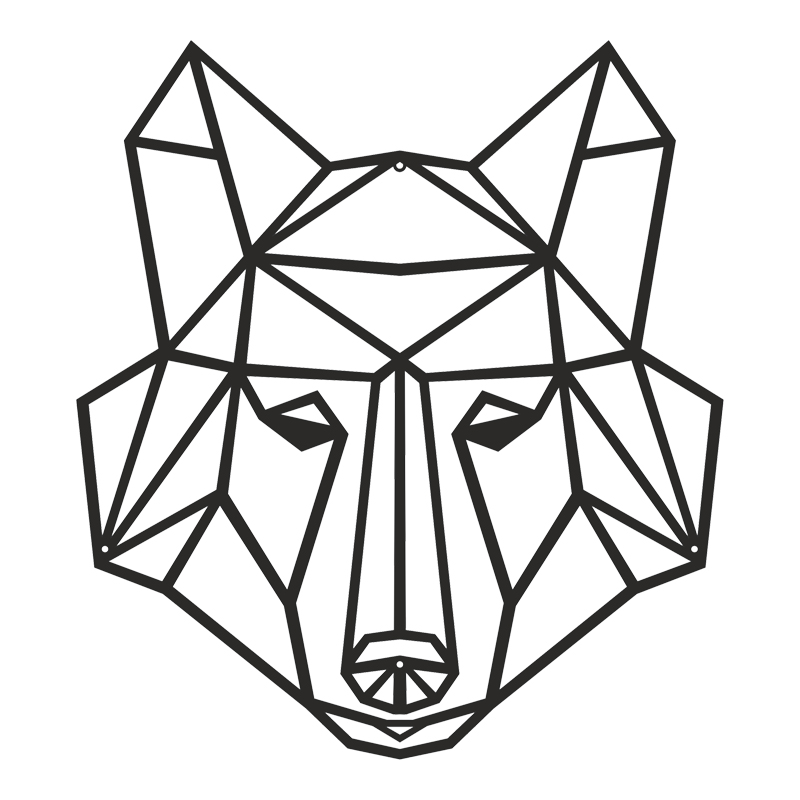 Διακοσμητικό τοίχου Wolfo pakooworld μαύρο μεταλλικό 40x1,5x40εκ