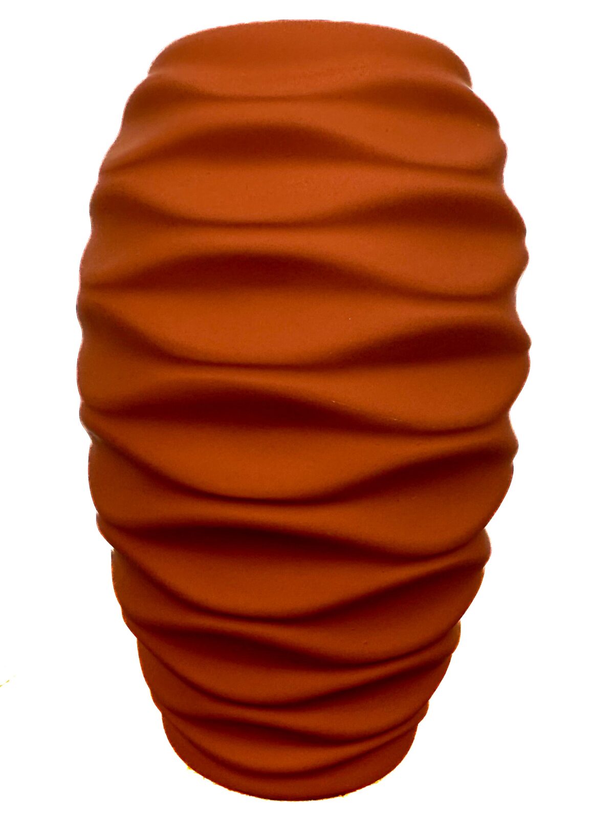 Κεραμικό Βάζο Κυματιστό Φ 13Χ20 cm 3 Πράσινο Πορτοκαλί - Image 1