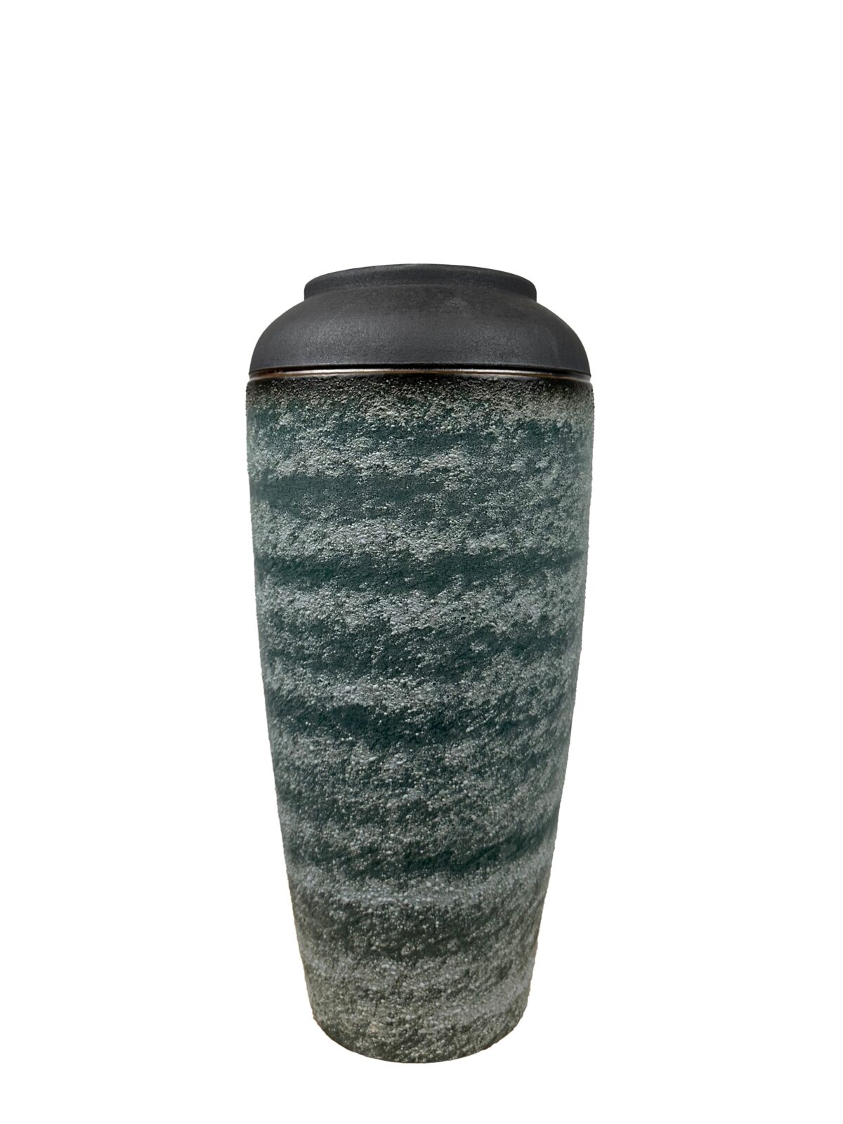 Βάζο Κεραμικό Γκρι-Μαύρο-Χρυσό Φ 16X34 - Image 1