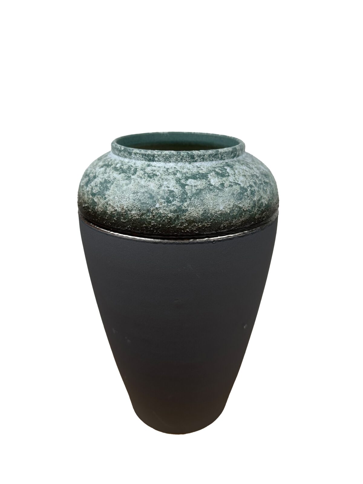 Βάζο Κεραμικό Γκρι-Μαύρο-Χρυσό Φ 17X28 - Image 1