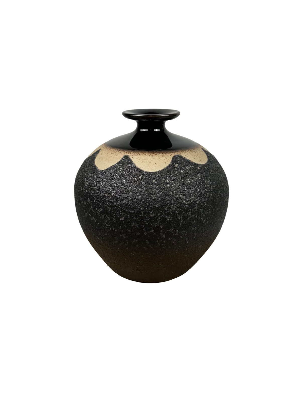 Βάζο Κεραμικό Μαύρο-Χρυσό Ματ Φ 21Χ20 cm - Image 1