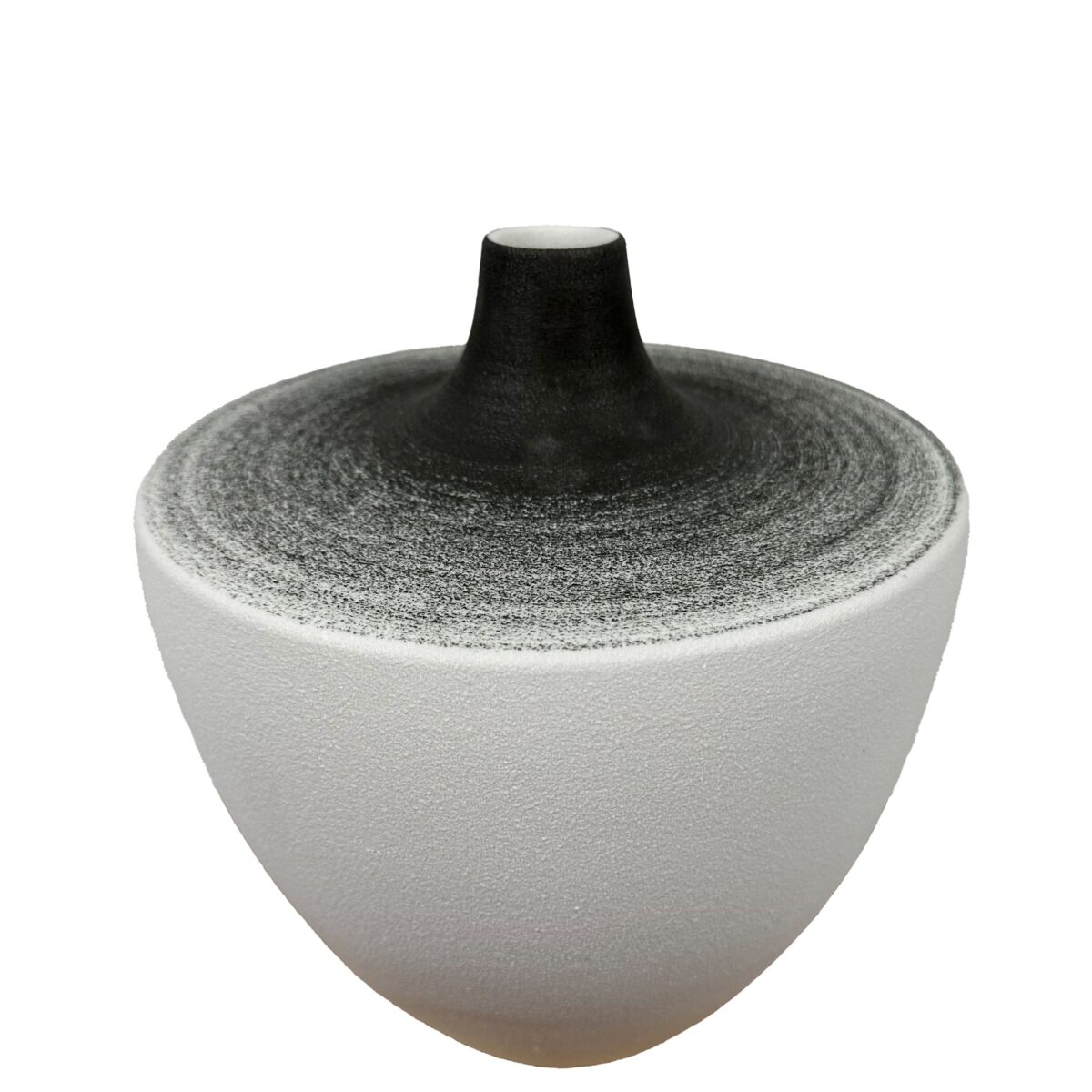 Βάζο Κεραμικό Λευκό-Μαύρο Φ 25X13