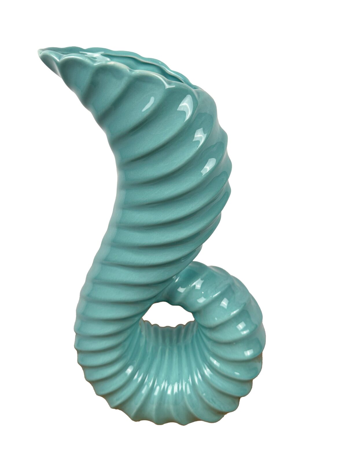 Κεραμικό Βάζο Κοχύλι Η 30 cm Φ 11Χ8 cm Γαλάζιο - Image 1