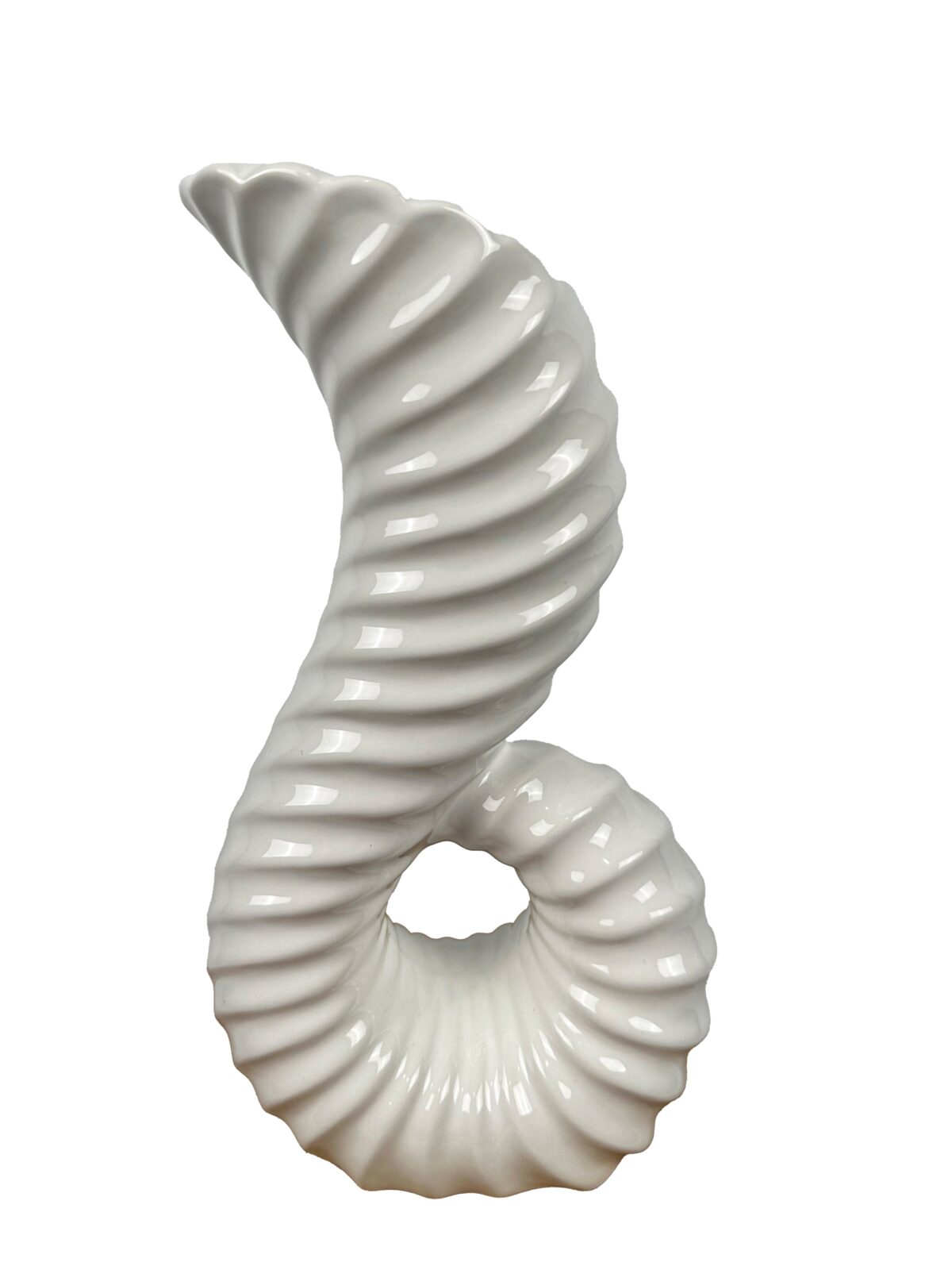 Κεραμικό Βάζο Κοχύλι Η 30 cm Φ 11*8 cm Λευκό - Image 1