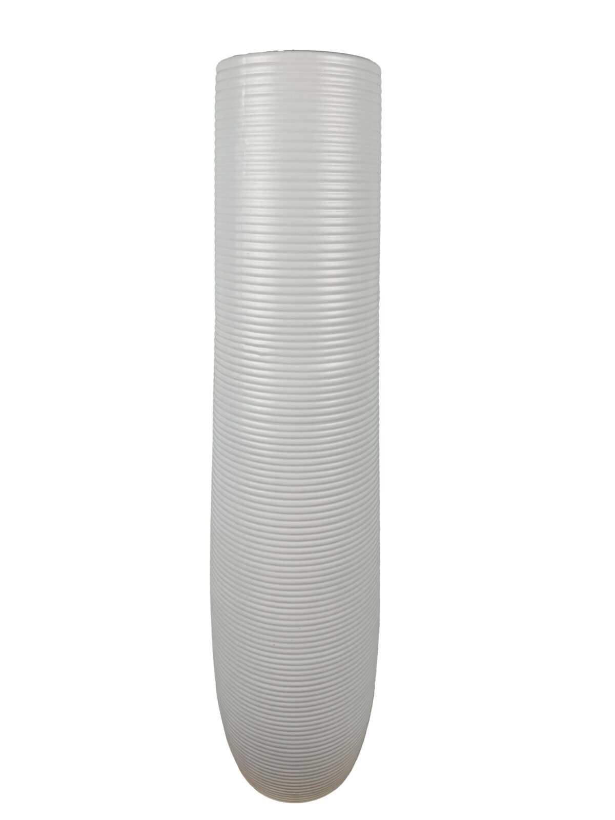 Κεραμικό Βάζο Λευκό με Ραβδώσεις Φ 7,5Χ33 cm - Image 1