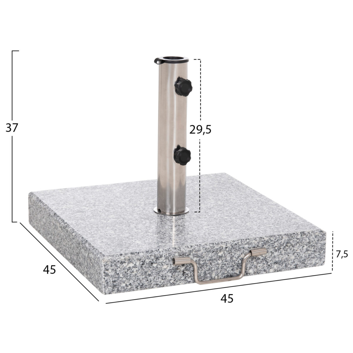 ΒΑΣΗ ΟΜΠΡΕΛΑΣ ΓΡΑΝΙΤΗ 40KG ΜΕ ΧΕΡΟΥΛΙ & ΡΟΔΕΣ HM6564--ΣΩΛΗΝΑΣ ΔΙΑΜΕΤΡΟΥ Φ48 - Image 2