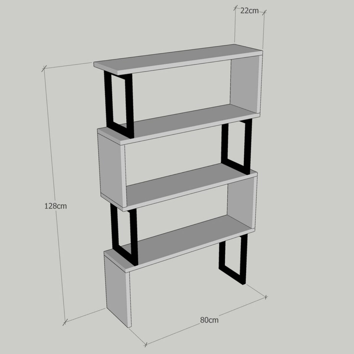 ΒΙΒΛΙΟΘΗΚΗ INGRID ΚΑΡΥΔΙ ΜΕ ΜΑΥΡΟ ΣΚΕΛΕΤΟ HM8867.01 80x22x128 εκ. - Image 3