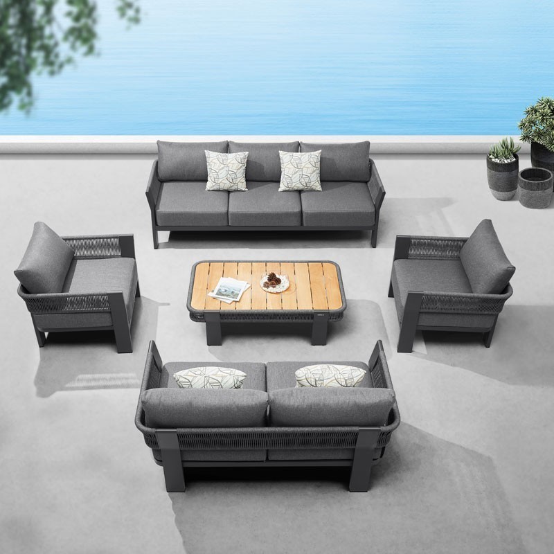 Σετ Καθιστικού Borromeo Aλουμινίου Ανθρακί