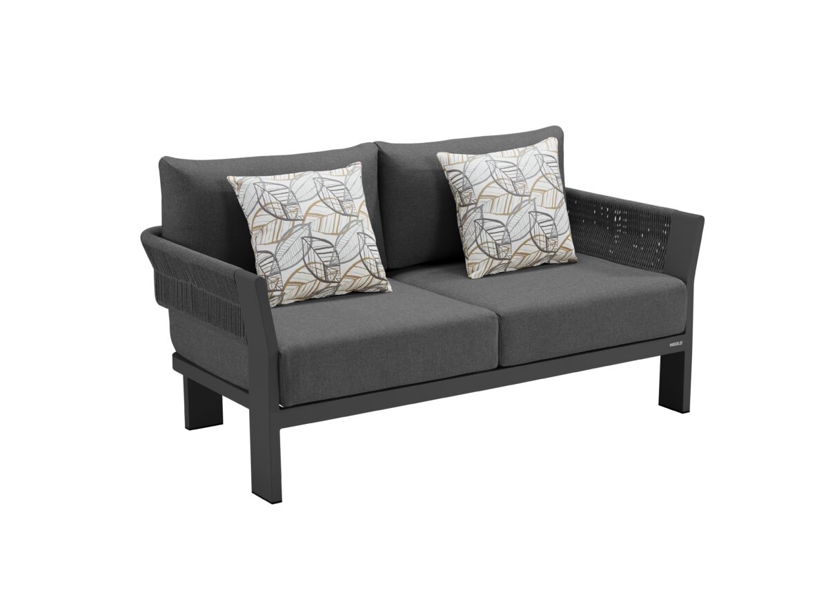 Διθέσιος Καναπές Borromeo Ανθρακί - Image 1