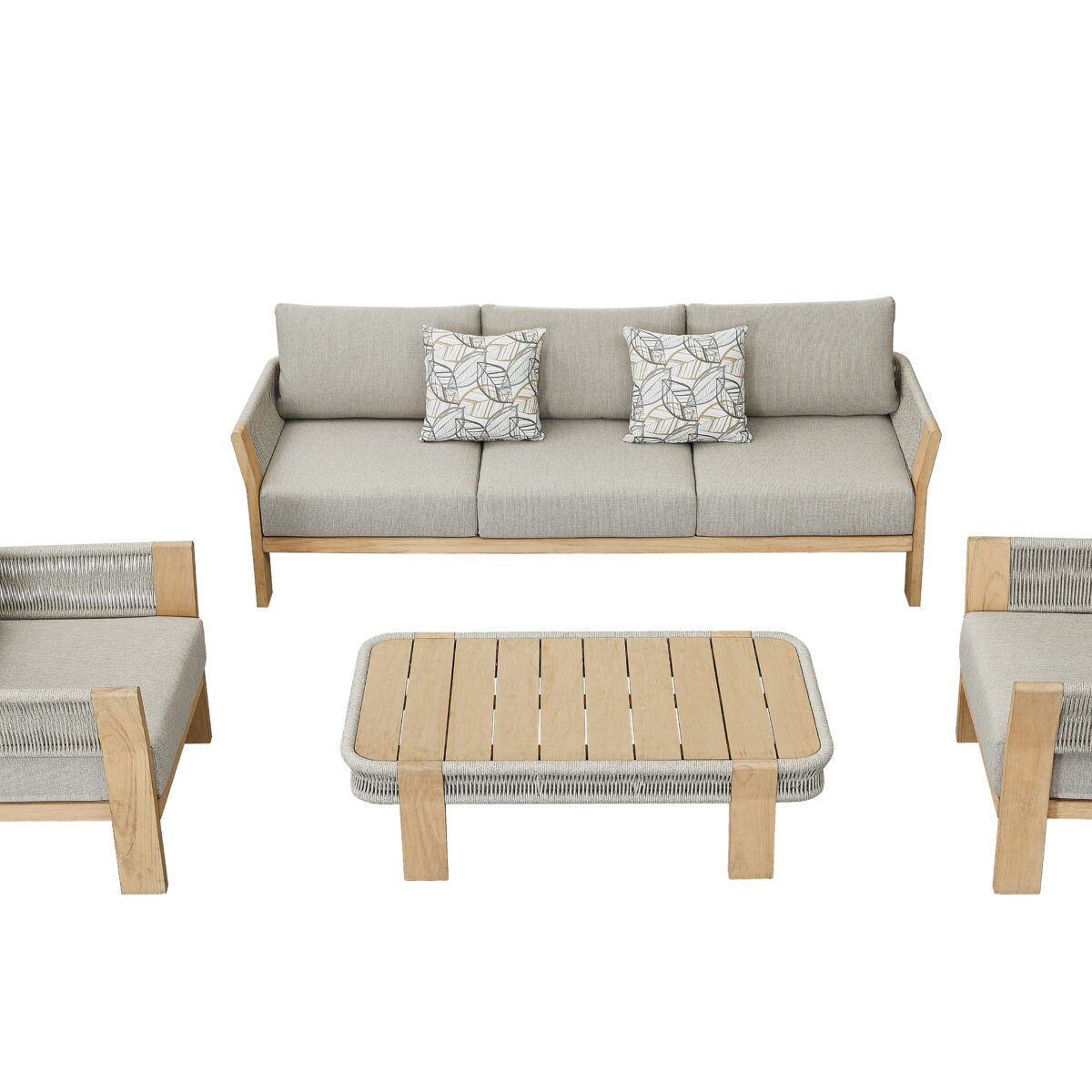 Σετ Καθιστικού  Borromeo 4Τμχ Ξύλο Teak