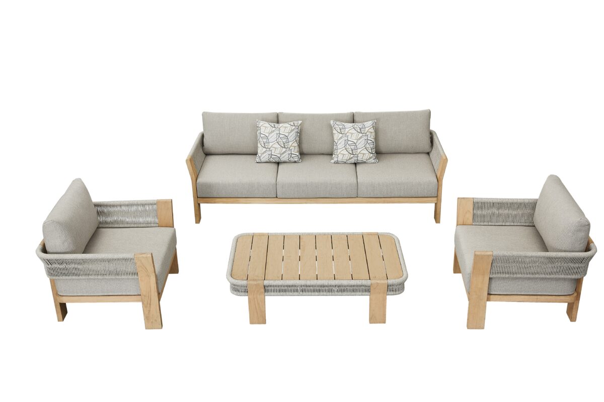 Σετ Καθιστικού  Borromeo 4Τμχ Ξύλο Teak - Image 1