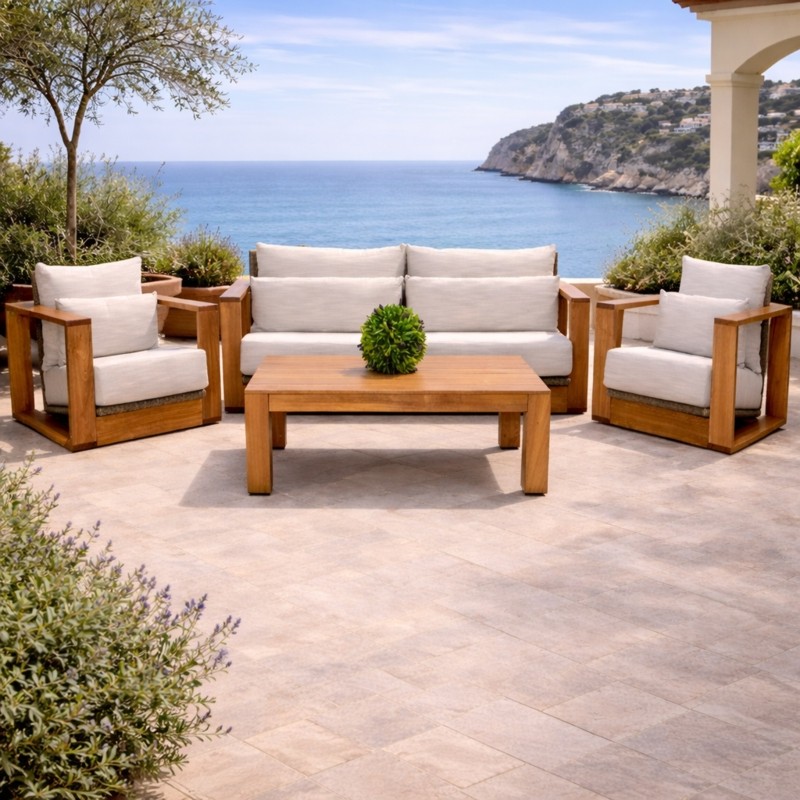 Σετ Καθιστικό Cuba 4Τμχ Ξύλο Teak