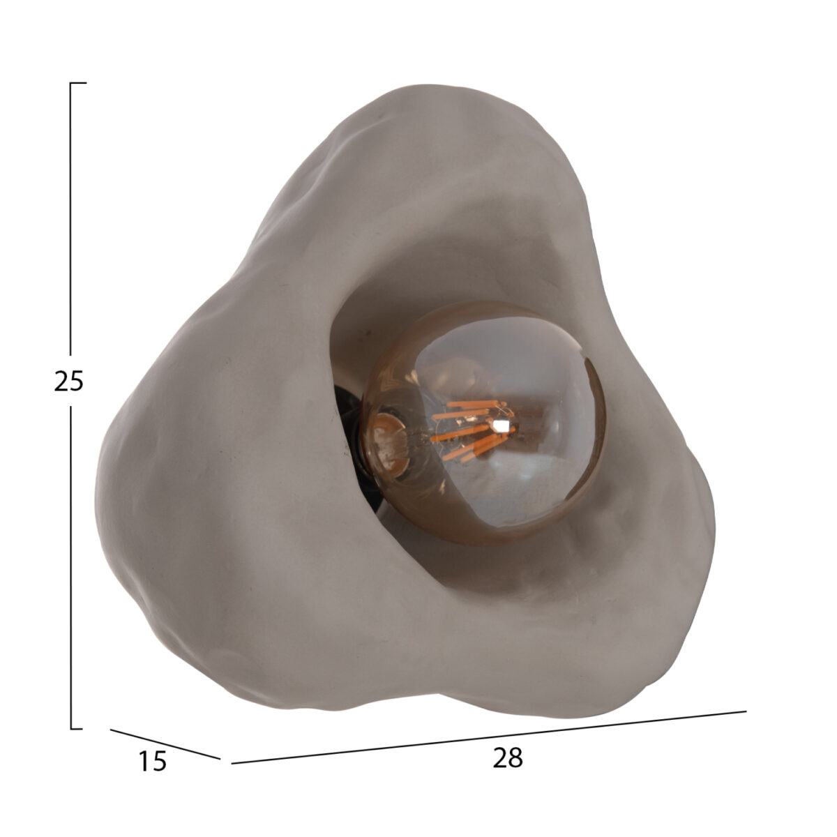 ΕΠΙΤΟΙΧΙΟ ΦΩΤΙΣΤΙΚΟ LUXON HM4701.03S FIBER CEMENT ΣΕ ΓΚΡΙ 28x15x25Υεκ. - Image 2