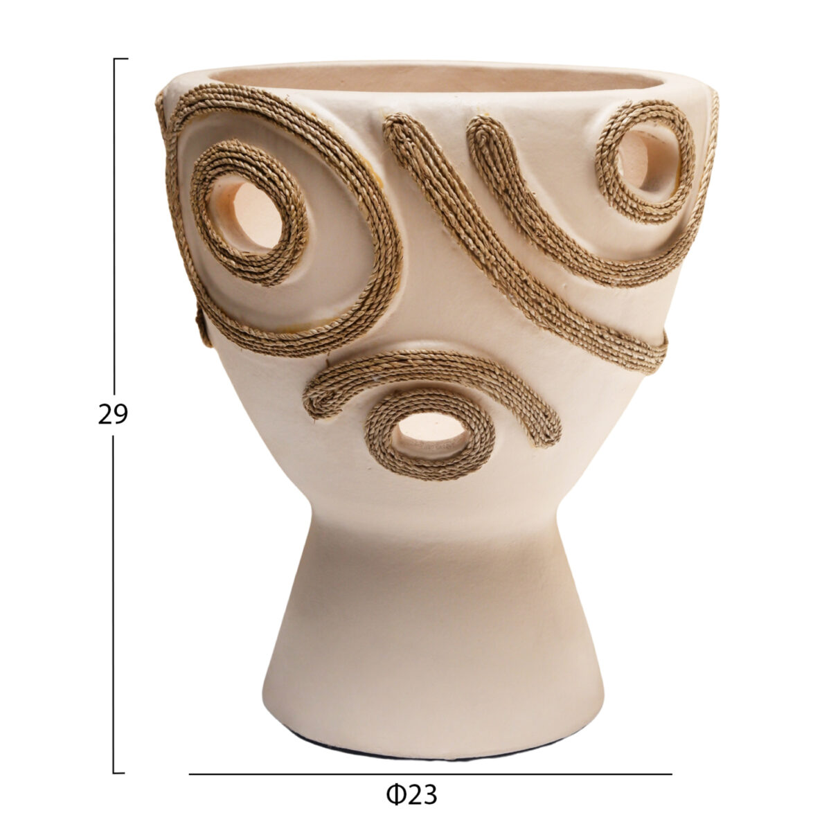 ΕΠΙΤΡΑΠΕΖΙΟ ΔΙΑΚΟΣΜΗΤΙΚΟ ΒΑΖΟ DEAN HM4678.02 ΤΕΡΑΚΟΤΑ ΣΕ ΚΡΕΜ--Φ23x29Υεκ. - Image 2