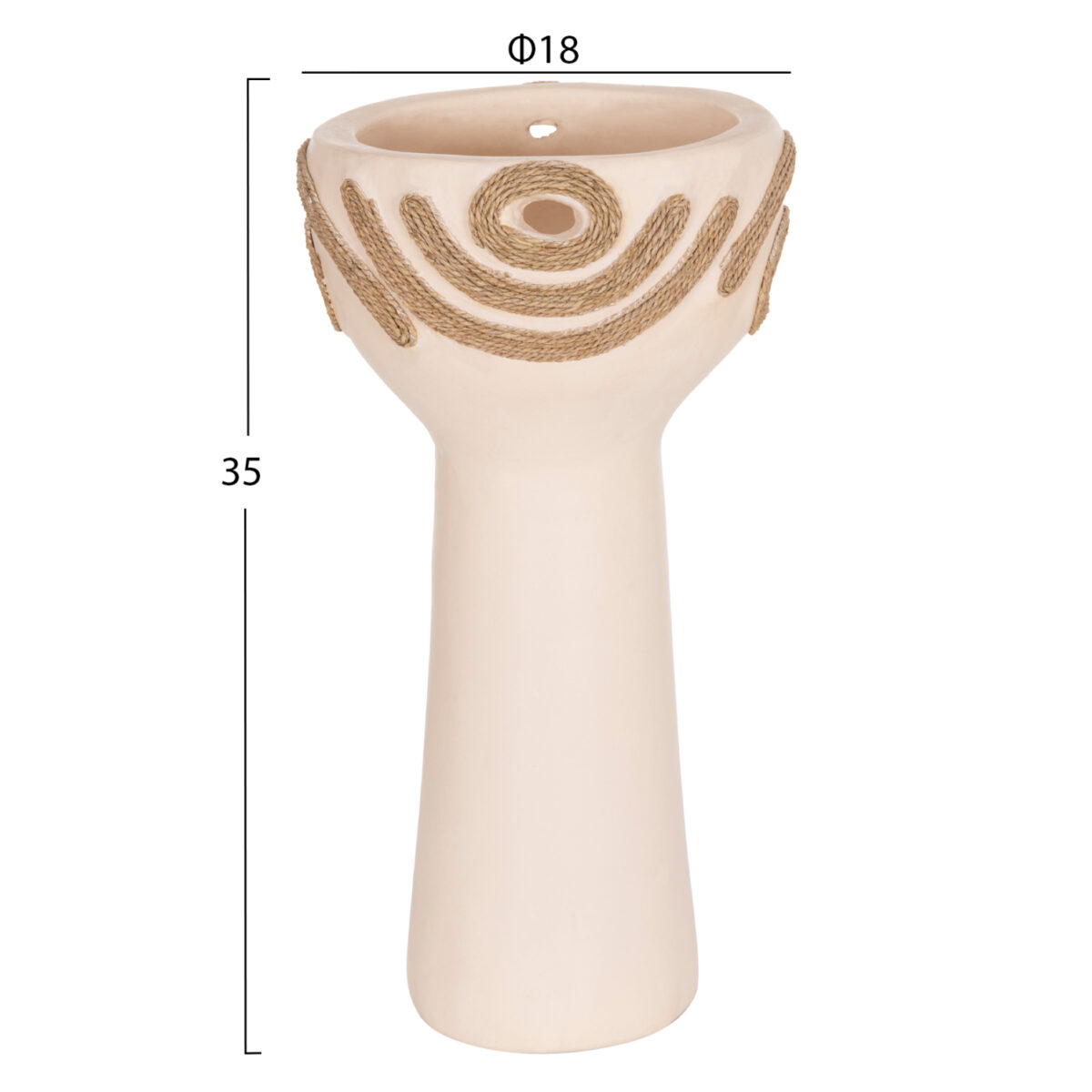 ΕΠΙΤΡΑΠΕΖΙΟ ΔΙΑΚΟΣΜΗΤΙΚΟ DEAN HM4679.02 ΚΡΕΜ ΤΕΡΑΚΟΤΑ & ΣΧΟΙΝΙ AGEL Φ18x35Υεκ - Image 2