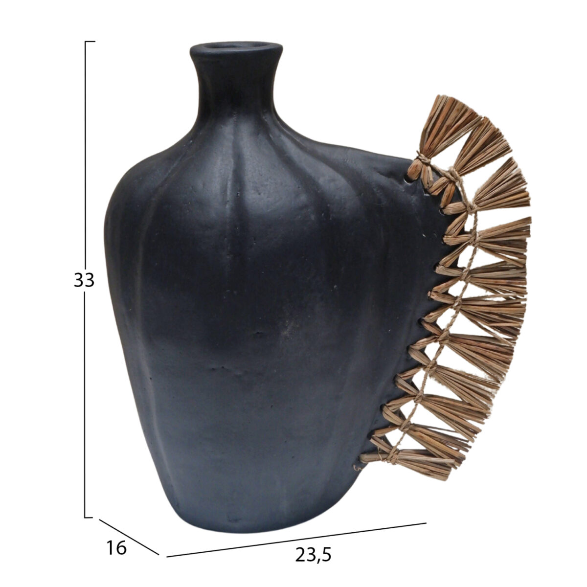 ΕΠΙΤΡΑΠΕΖΙΟ ΔΙΑΚΟΣΜΗΤΙΚΟ JEBB HM4689.01 ΜΑΥΡΗ ΤΕΡΑΚΟΤΑ & GRASS--23.5x16x33Υεκ. - Image 2