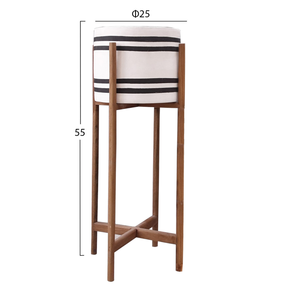 ΓΛΑΣΤΡΑ-ΚΑΣΠΟ ΕΣΩΤ.ΧΩΡΟΥ RENTIL HM4683M FIBER CEMENT ΛΕΥΚΟ/ΜΑΥΡΟ--ΒΑΣΗ TEAK Φ25x55Υεκ - Image 2