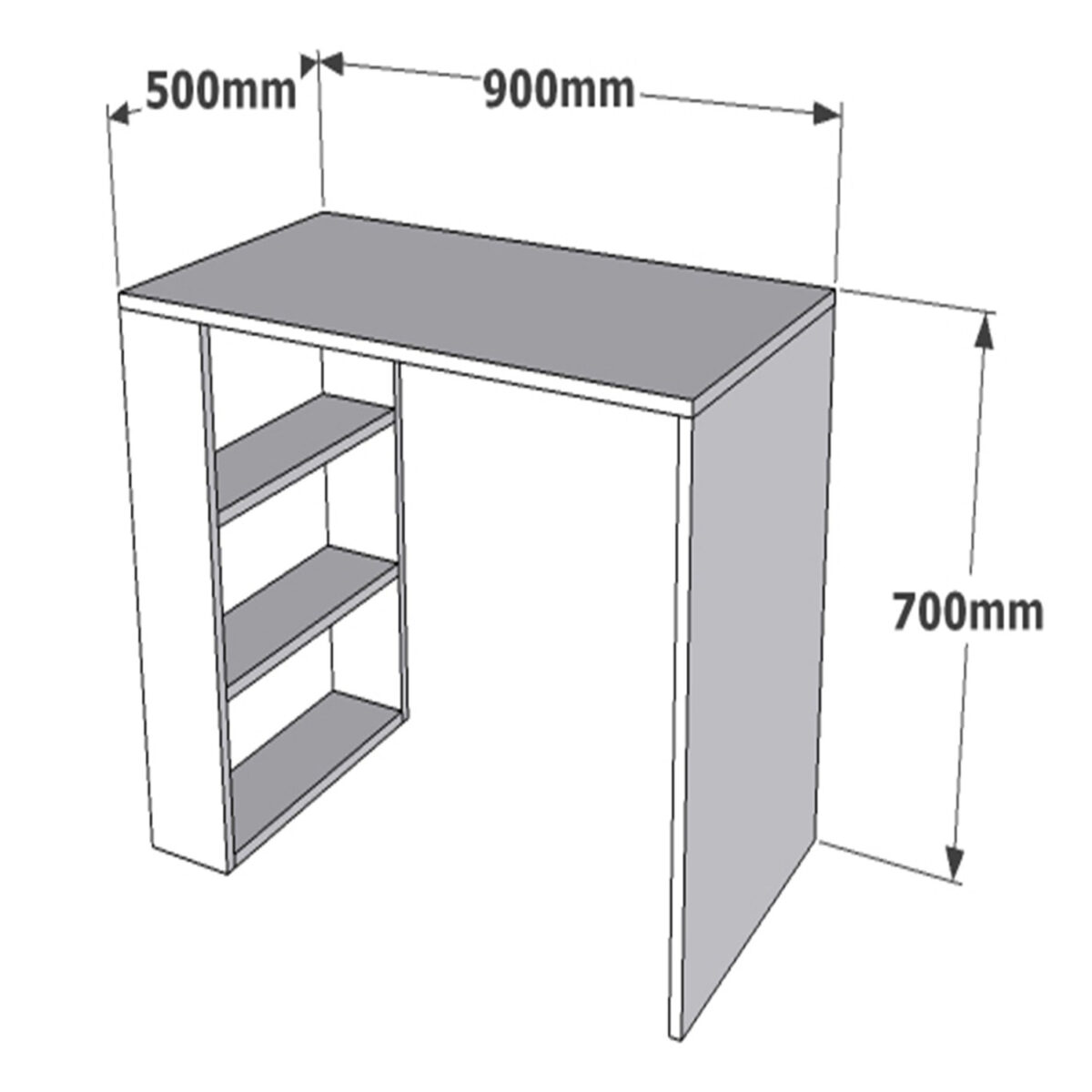ΓΡΑΦΕΙΟ ΥΠΟΛΟΓΙΣΤΗ AVELINE ΜΕΛΑΜΙΝΗΣ ΛΕΥΚΟ HM8884.01 90Χ50Χ70Υεκ. - Image 3