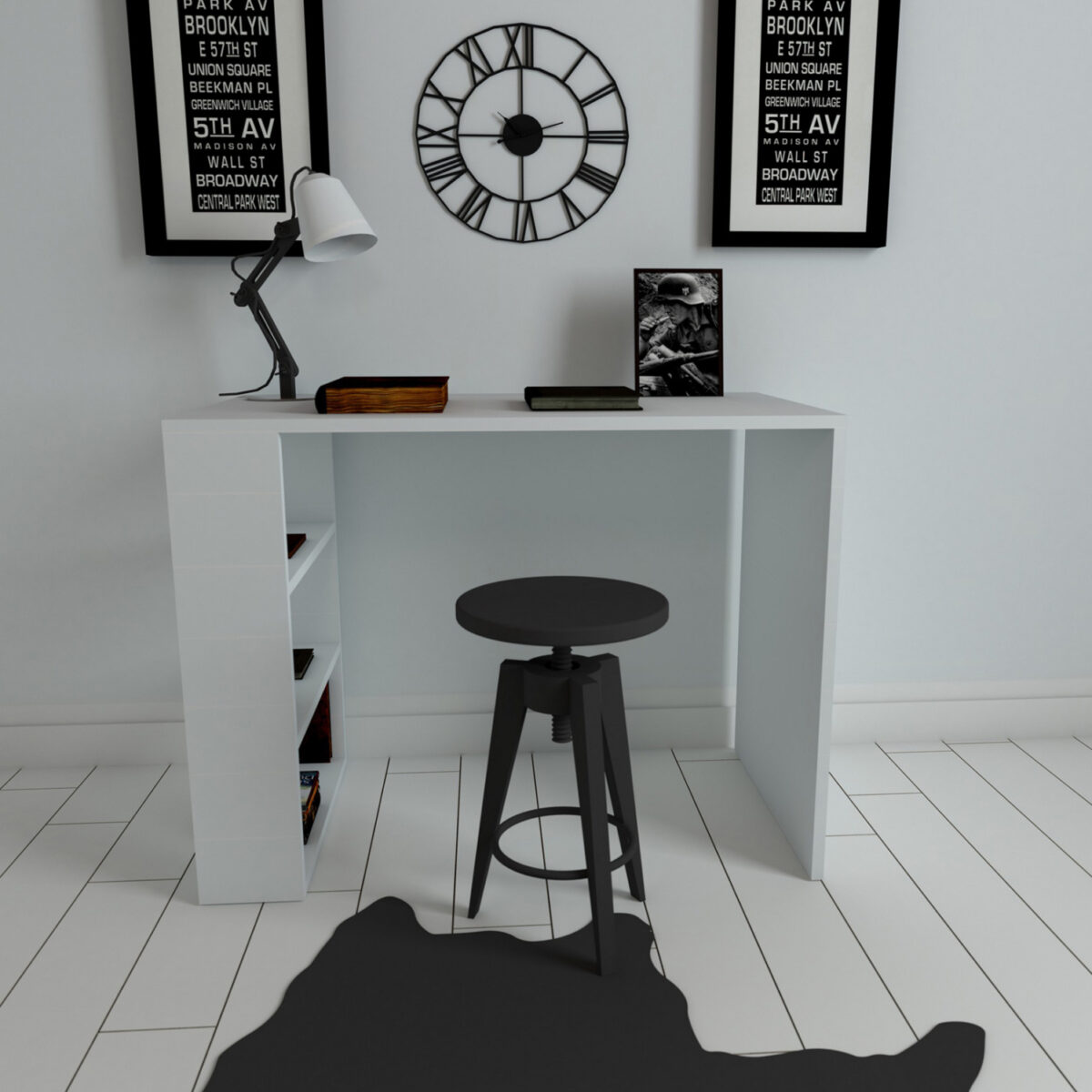 ΓΡΑΦΕΙΟ ΥΠΟΛΟΓΙΣΤΗ AVELINE ΜΕΛΑΜΙΝΗΣ ΛΕΥΚΟ HM8884.01 90Χ50Χ70Υεκ. - Image 4