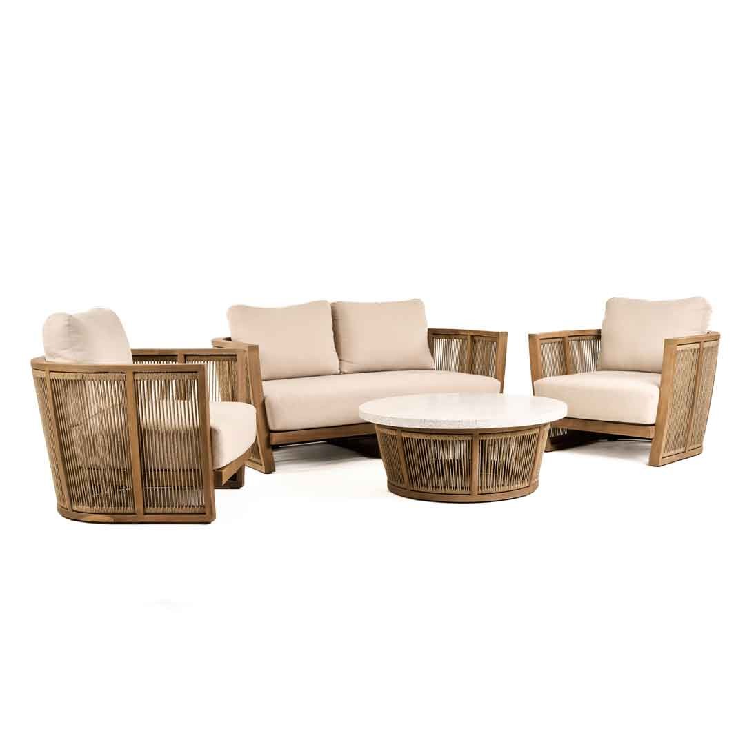 Σετ Καθιστικού 4τμχ Granada Ξύλο Aκακίας και σχοινί