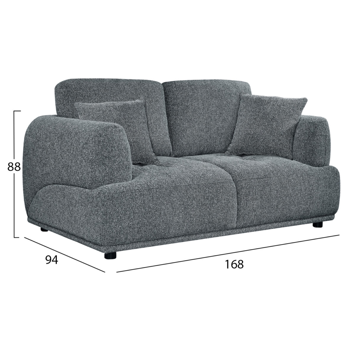 ΚΑΝΑΠΕΣ 2-ΘΕΣΙΟΣ STRUCTO HM3330.01 ΓΚΡΙ ΥΦΑΣΜΑ 168x94x88Υεκ. - Image 2