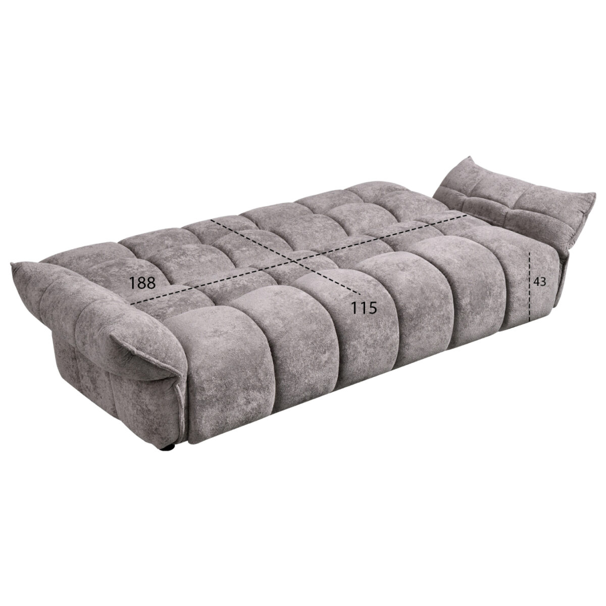 ΚΑΝΑΠΕΣ ΚΡΕΒΑΤΙ MELU HM3314.01 ΓΚΡΙ ΥΦΑΣΜΑ--ΚΑΘΙΣΜΑ POCKET SPRINGS 240-250x90x85Υεκ. - Image 3