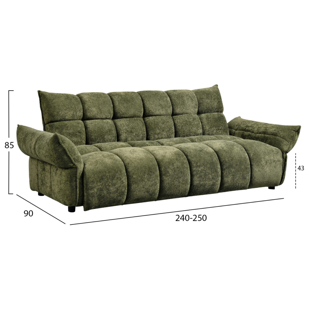 ΚΑΝΑΠΕΣ ΚΡΕΒΑΤΙ MELU HM3314.03 ΠΡΑΣΙΝΟ ΥΦΑΣΜΑ--ΚΑΘΙΣΜΑ POCKET SPRINGS 240-250x90x85Υεκ - Image 2