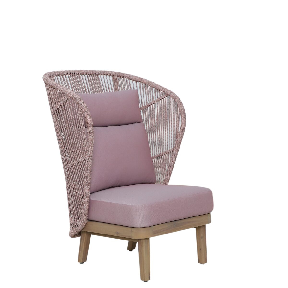 Πολυθρόνα Bali Highback Ξύλου Ακακίας Μωβ