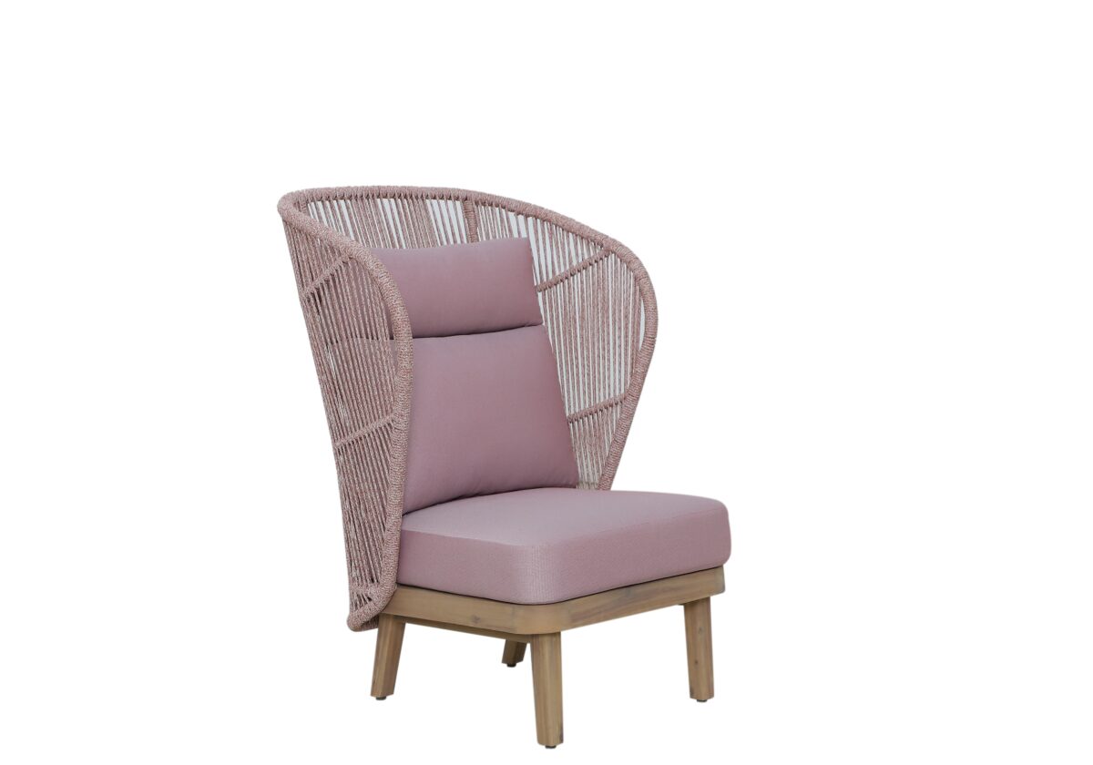 Πολυθρόνα Bali Highback Ξύλου Ακακίας Μωβ - Image 1