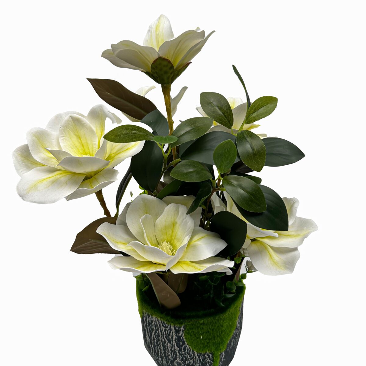 Τεχνητό Φυτό Μανόλια Λευκή με 6 Άνθη
