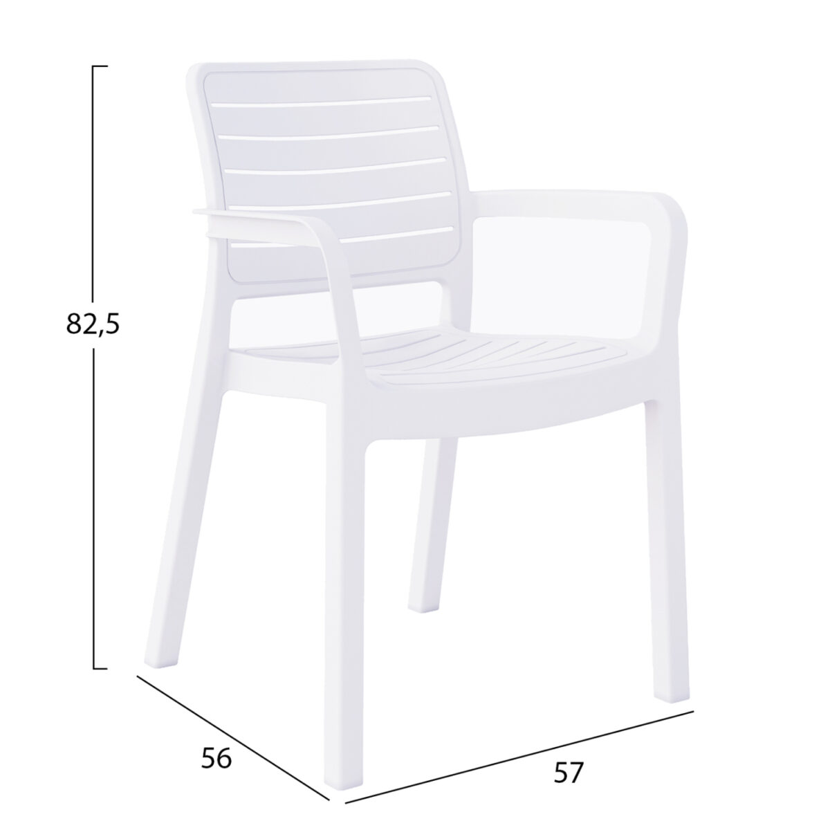 ΠΟΛΥΘΡΟΝΑ ΕΞΩΤ.ΧΩΡΟΥ FLAN HM6369.01 ΛΕΥΚΟ ΠΟΛΥΠΡΟΠΥΛΕΝΙΟ 57x56x82.5Yεκ. - Image 2