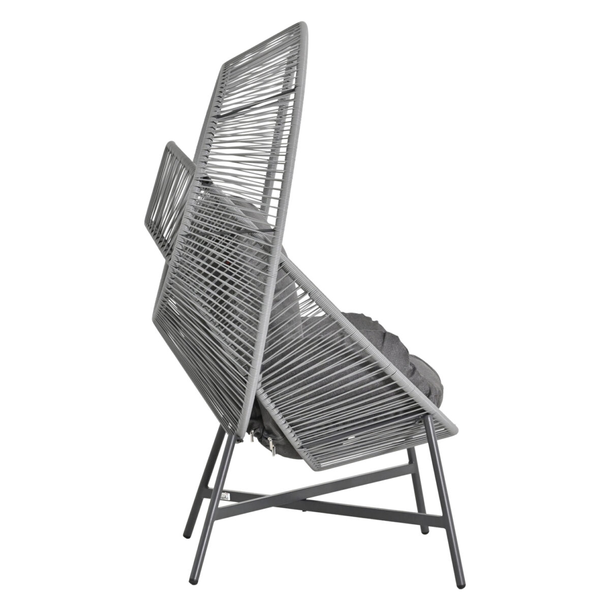 ΠΟΛΥΘΡΟΝΑ-ΦΩΛΙΑ RULER HM6506.01 ΓΚΡΙ ΜΕΤΑΛΛΟ-P.E.RATTAN-ΜΑΞΙΛΑΡΙΑ 90x85x154Υεκ - Image 4